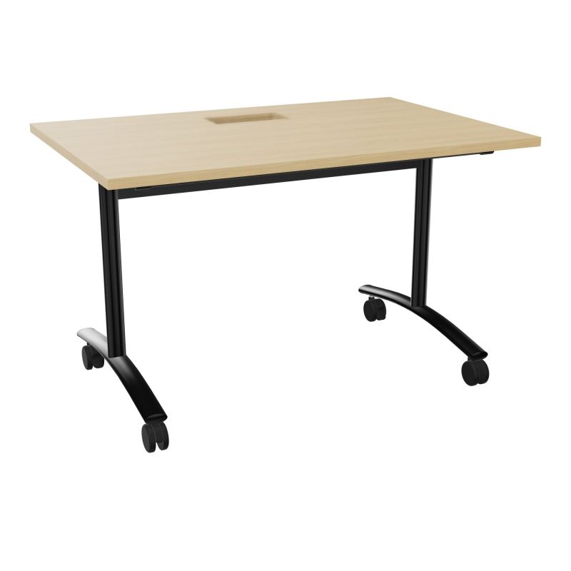 TABLE ABATTANTE L120XP80XH73,5CM DECOUPE POUR TRAPPE + GOULOTTE L300 MM