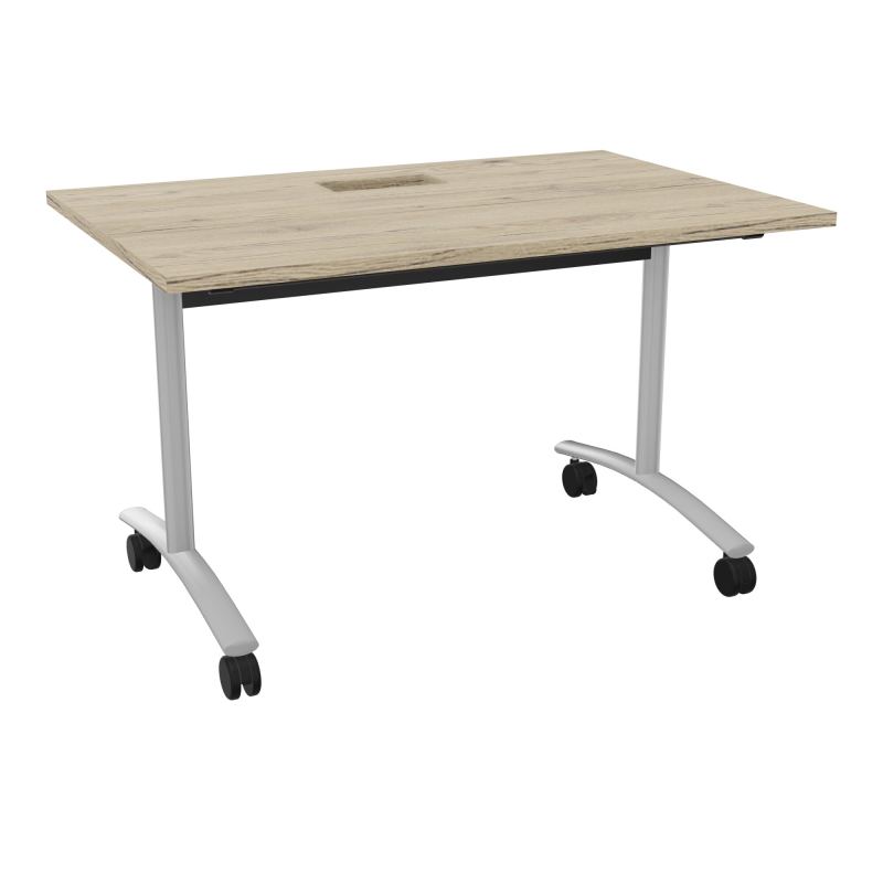 TABLE ABATTANTE L120XP80XH73,5CM DECOUPE POUR TRAPPE + GOULOTTE L300 MM