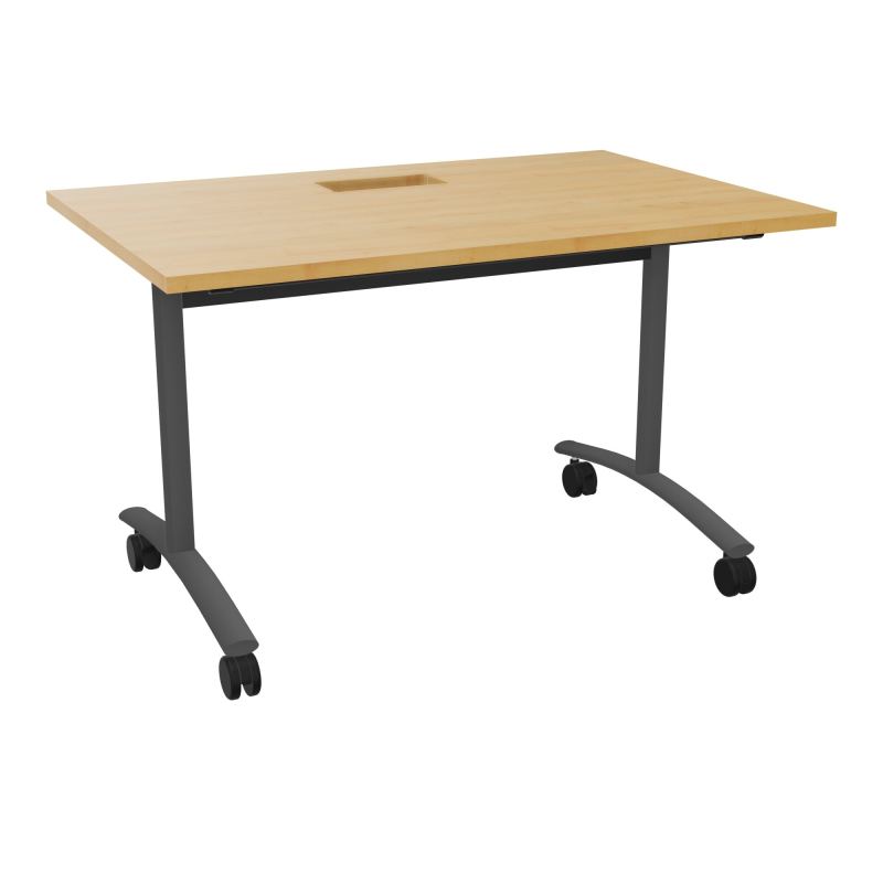 TABLE ABATTANTE L120XP80XH73,5CM DECOUPE POUR TRAPPE + GOULOTTE L300 MM