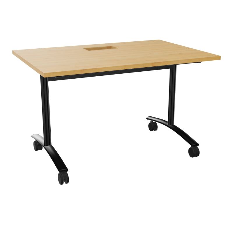 TABLE ABATTANTE L120XP80XH73,5CM DECOUPE POUR TRAPPE + GOULOTTE L300 MM