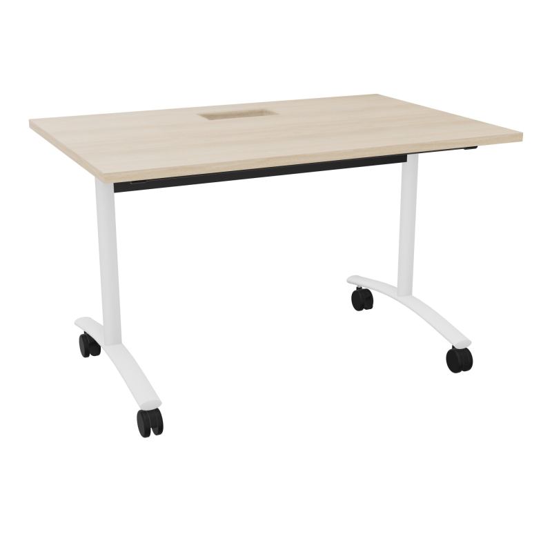 TABLE ABATTANTE L120XP80XH73,5CM DECOUPE POUR TRAPPE + GOULOTTE L300 MM