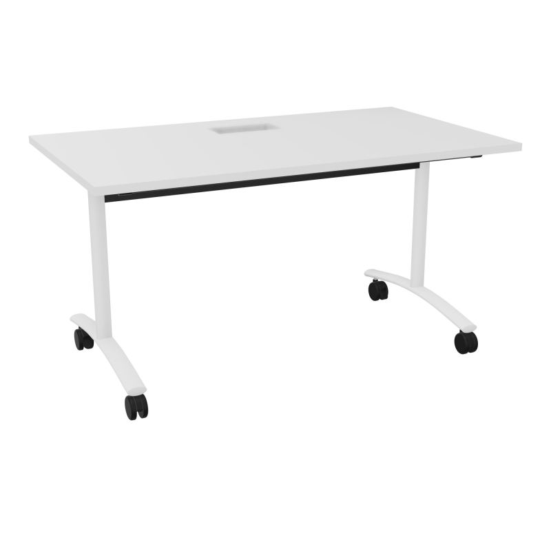 TABLE ABATTANTE L140XP80XH73,5CM DECOUPE POUR TRAPPE + GOULOTTE L300 MM