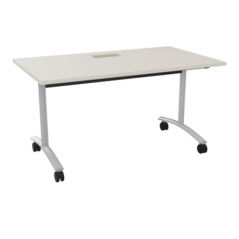 TABLE ABATTANTE L140XP80XH73,5CM DECOUPE POUR TRAPPE + GOULOTTE L300 MM