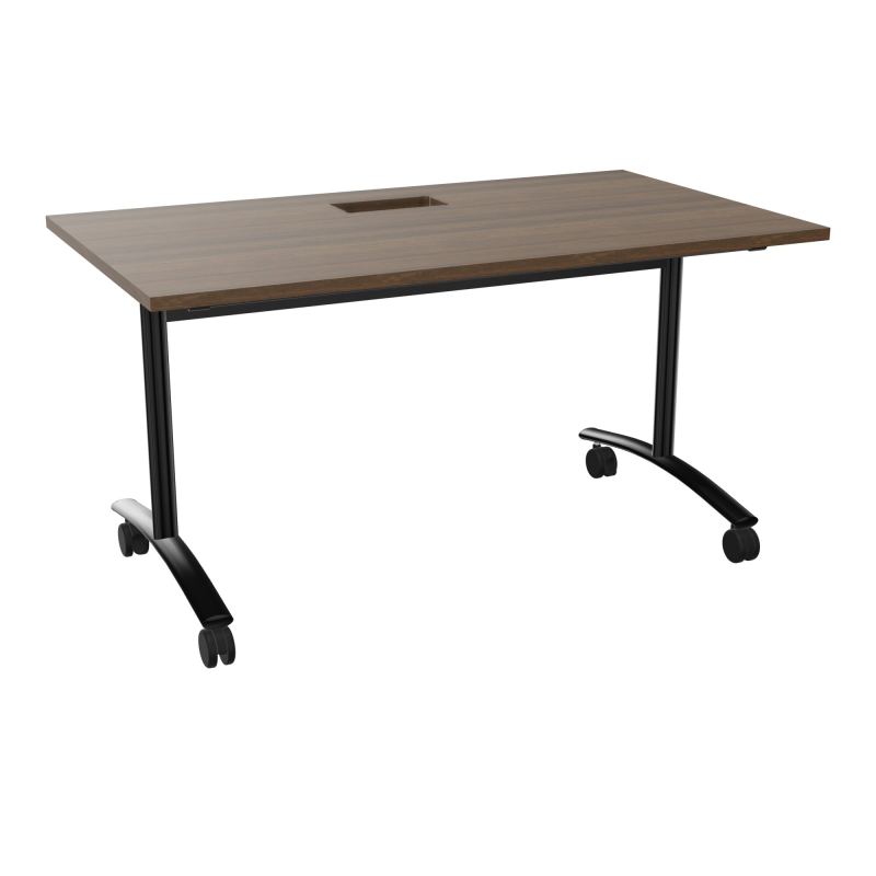 TABLE ABATTANTE L140XP80XH73,5CM DECOUPE POUR TRAPPE + GOULOTTE L300 MM