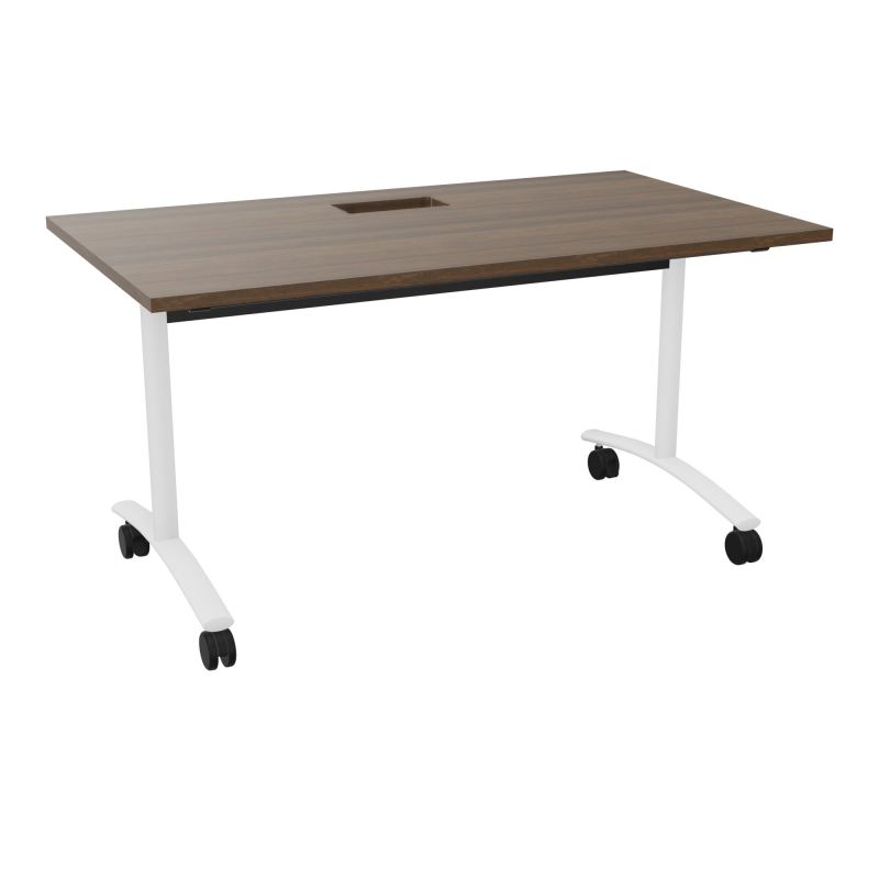TABLE ABATTANTE L140XP80XH73,5CM DECOUPE POUR TRAPPE + GOULOTTE L300 MM