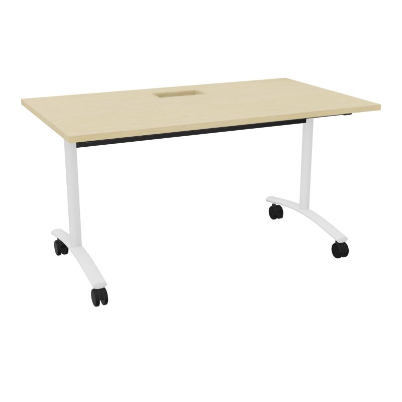 TABLE ABATTANTE L140XP80XH73,5CM DECOUPE POUR TRAPPE + GOULOTTE L300 MM