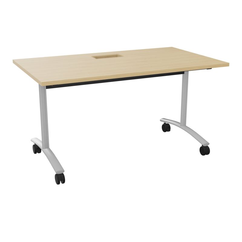 TABLE ABATTANTE L140XP80XH73,5CM DECOUPE POUR TRAPPE + GOULOTTE L300 MM