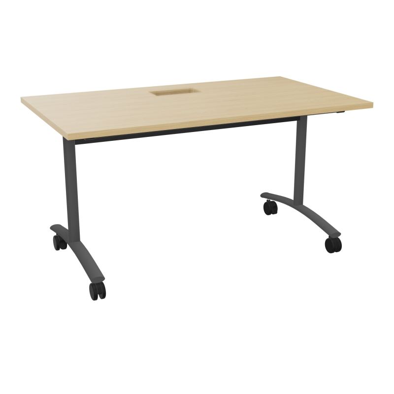 TABLE ABATTANTE L140XP80XH73,5CM DECOUPE POUR TRAPPE + GOULOTTE L300 MM