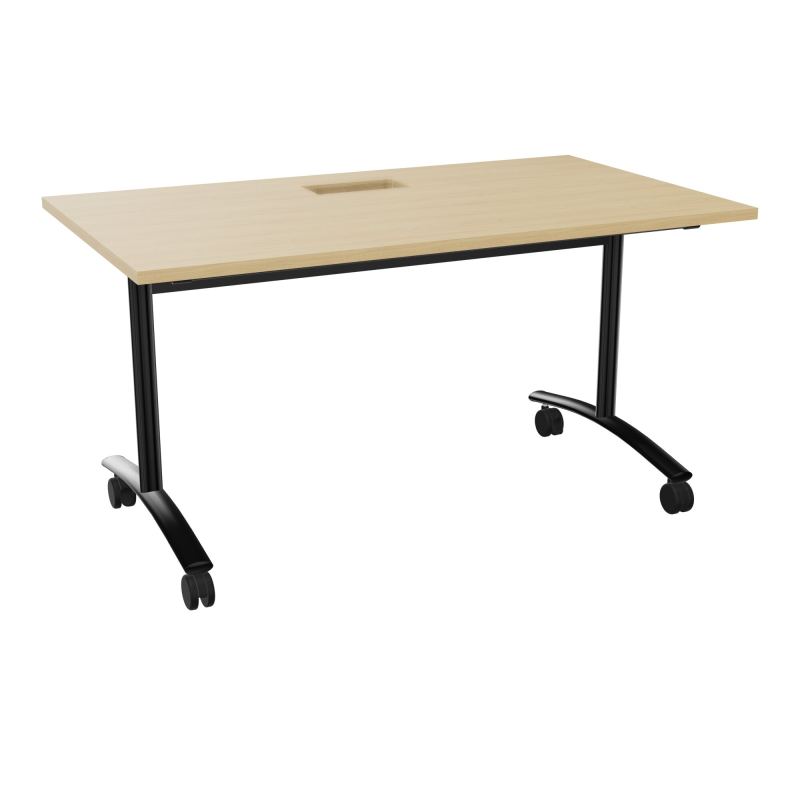 TABLE ABATTANTE L140XP80XH73,5CM DECOUPE POUR TRAPPE + GOULOTTE L300 MM