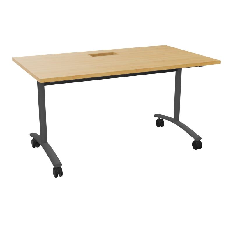 TABLE ABATTANTE L140XP80XH73,5CM DECOUPE POUR TRAPPE + GOULOTTE L300 MM