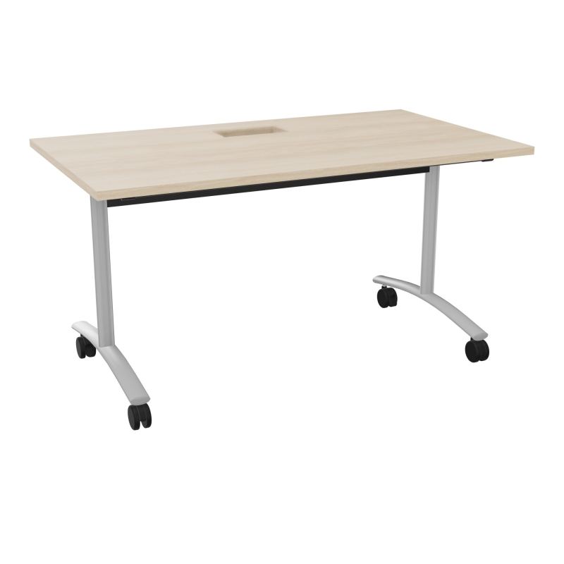 TABLE ABATTANTE L140XP80XH73,5CM DECOUPE POUR TRAPPE + GOULOTTE L300 MM