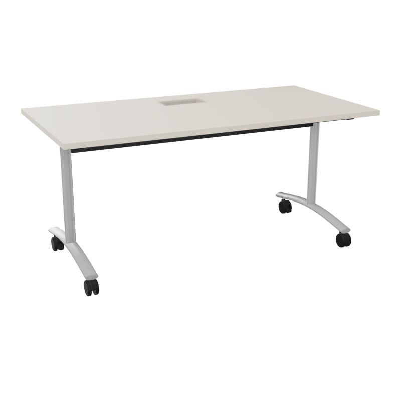 TABLE ABATTANTE L160XP80XH73,5CM DECOUPE POUR TRAPPE + GOULOTTE L300 MM