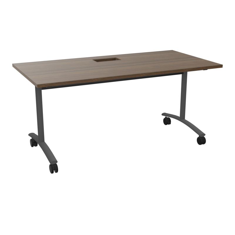 TABLE ABATTANTE L160XP80XH73,5CM DECOUPE POUR TRAPPE + GOULOTTE L300 MM