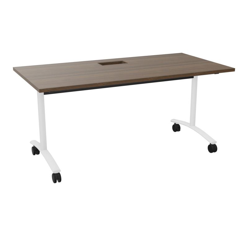 TABLE ABATTANTE L160XP80XH73,5CM DECOUPE POUR TRAPPE + GOULOTTE L300 MM