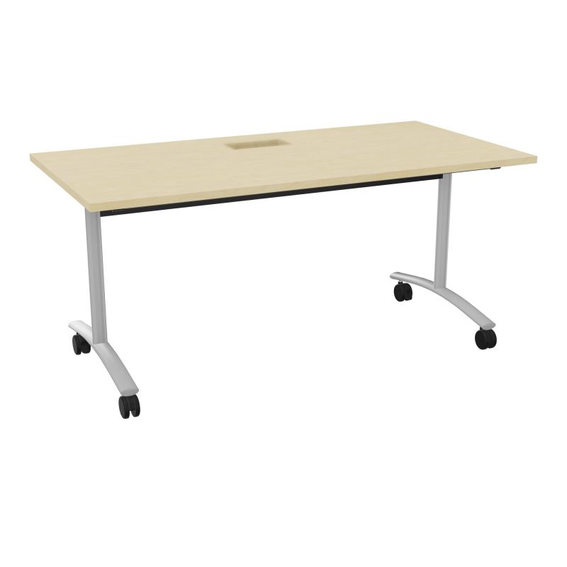 TABLE ABATTANTE L160XP80XH73,5CM DECOUPE POUR TRAPPE + GOULOTTE L300 MM