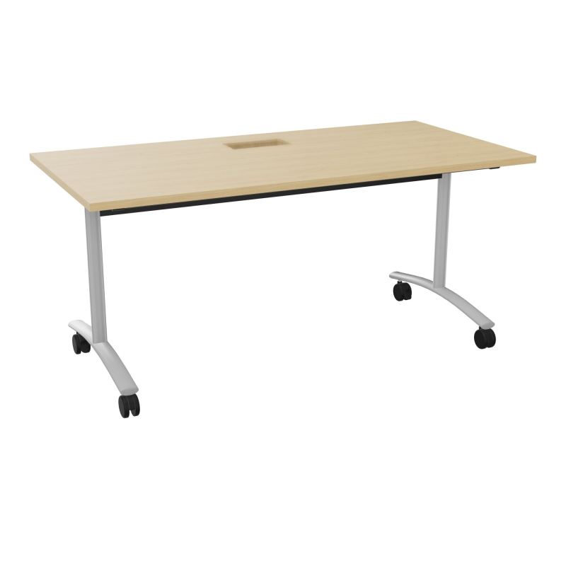 TABLE ABATTANTE L160XP80XH73,5CM DECOUPE POUR TRAPPE + GOULOTTE L300 MM