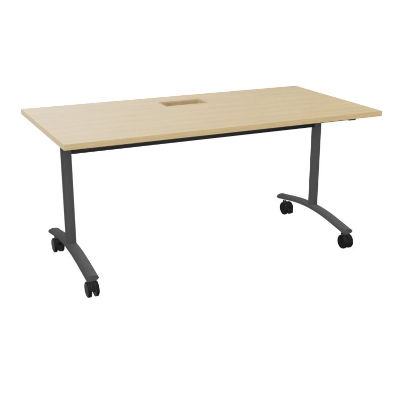 TABLE ABATTANTE L160XP80XH73,5CM DECOUPE POUR TRAPPE + GOULOTTE L300 MM