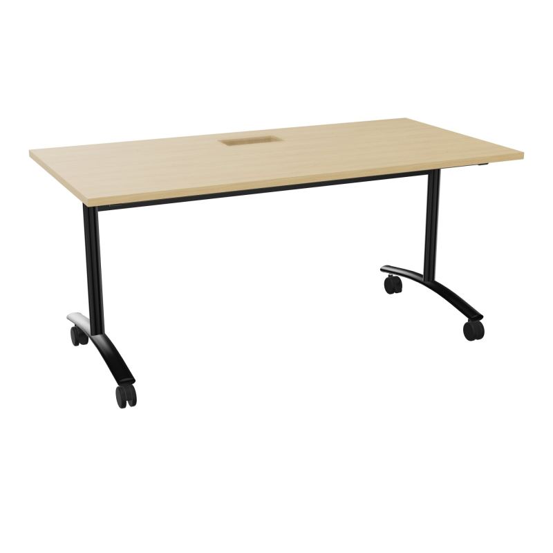 TABLE ABATTANTE L160XP80XH73,5CM DECOUPE POUR TRAPPE + GOULOTTE L300 MM