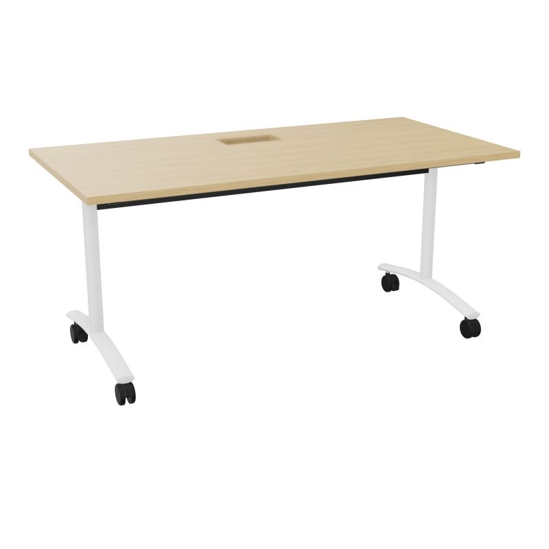 TABLE ABATTANTE L160XP80XH73,5CM DECOUPE POUR TRAPPE + GOULOTTE L300 MM