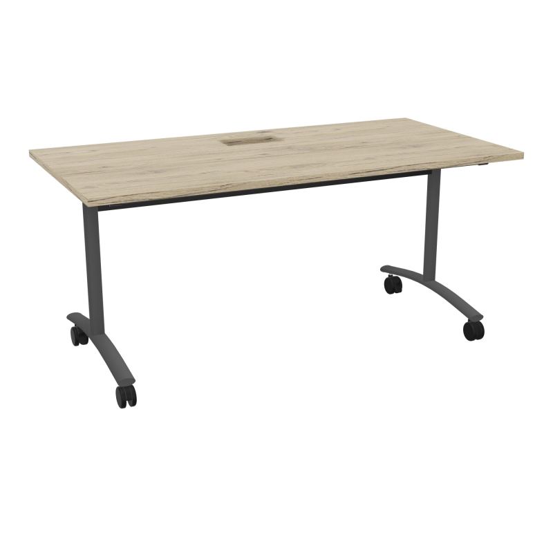 TABLE ABATTANTE L160XP80XH73,5CM DECOUPE POUR TRAPPE + GOULOTTE L300 MM