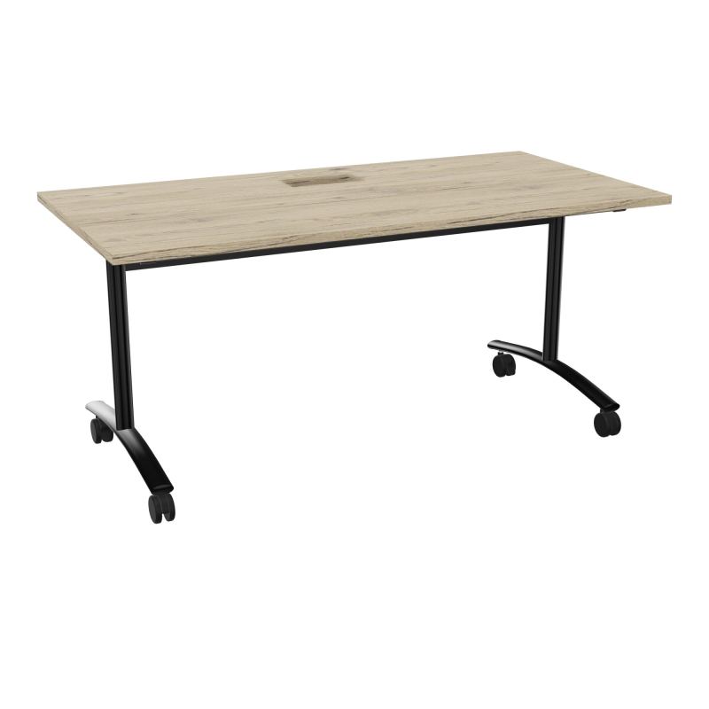 TABLE ABATTANTE L160XP80XH73,5CM DECOUPE POUR TRAPPE + GOULOTTE L300 MM