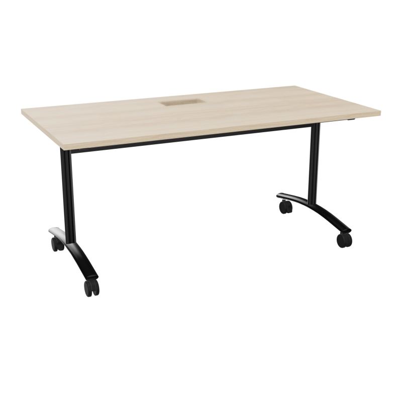 TABLE ABATTANTE L160XP80XH73,5CM DECOUPE POUR TRAPPE + GOULOTTE L300 MM
