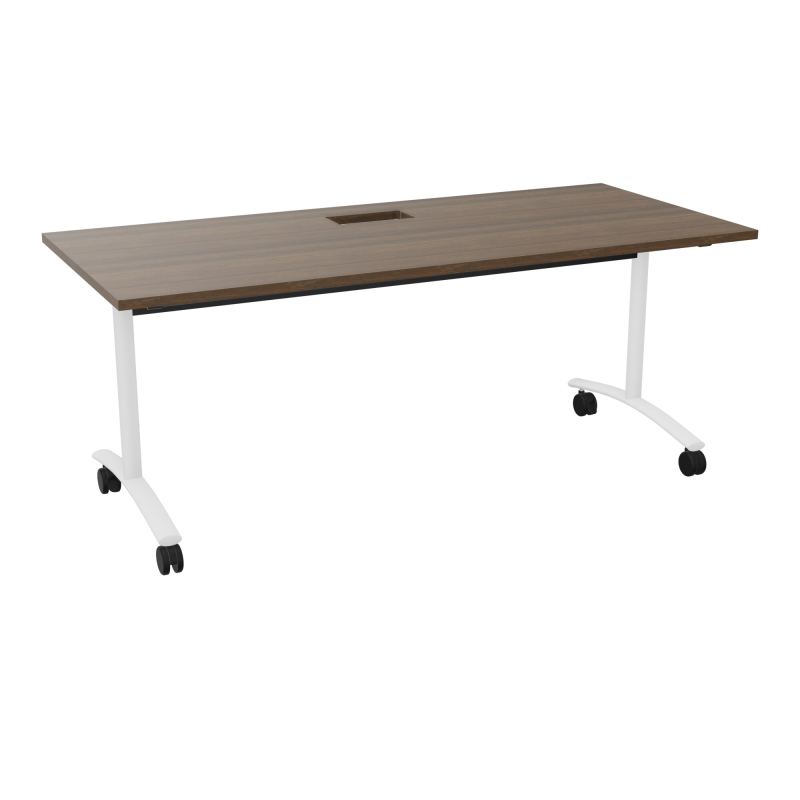 TABLE ABATTANTE L180XP80XH73,5CM DECOUPE POUR TRAPPE + GOULOTTE L300 MM