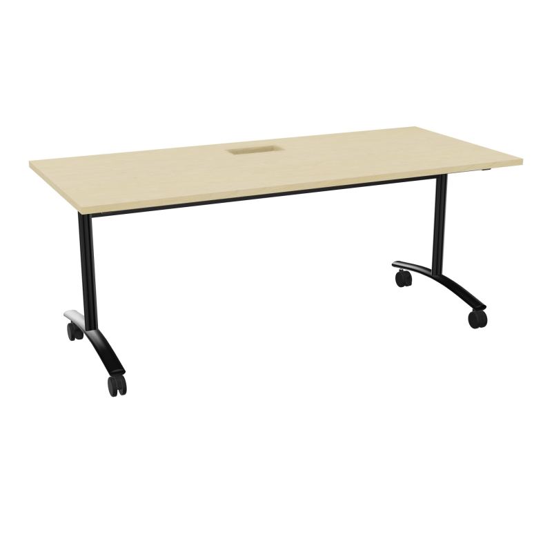 TABLE ABATTANTE L180XP80XH73,5CM DECOUPE POUR TRAPPE + GOULOTTE L300 MM