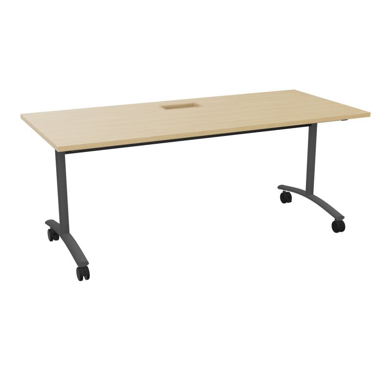 TABLE ABATTANTE L180XP80XH73,5CM DECOUPE POUR TRAPPE + GOULOTTE L300 MM