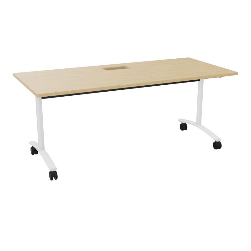 TABLE ABATTANTE L180XP80XH73,5CM DECOUPE POUR TRAPPE + GOULOTTE L300 MM