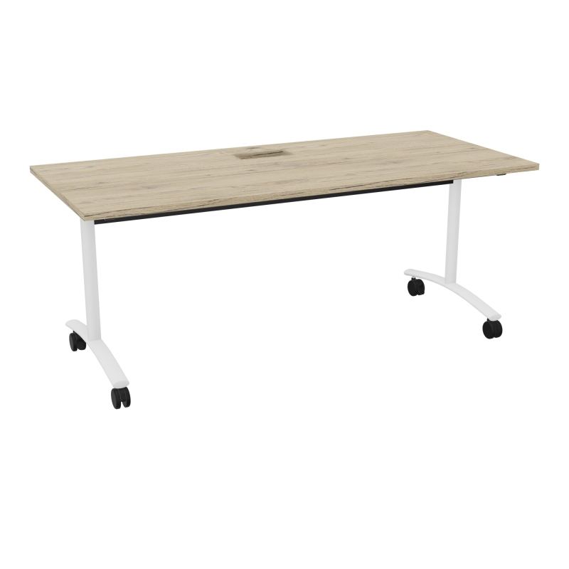 TABLE ABATTANTE L180XP80XH73,5CM DECOUPE POUR TRAPPE + GOULOTTE L300 MM