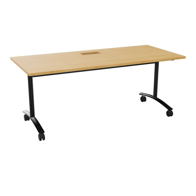 TABLE ABATTANTE L180XP80XH73,5CM DECOUPE POUR TRAPPE + GOULOTTE L300 MM