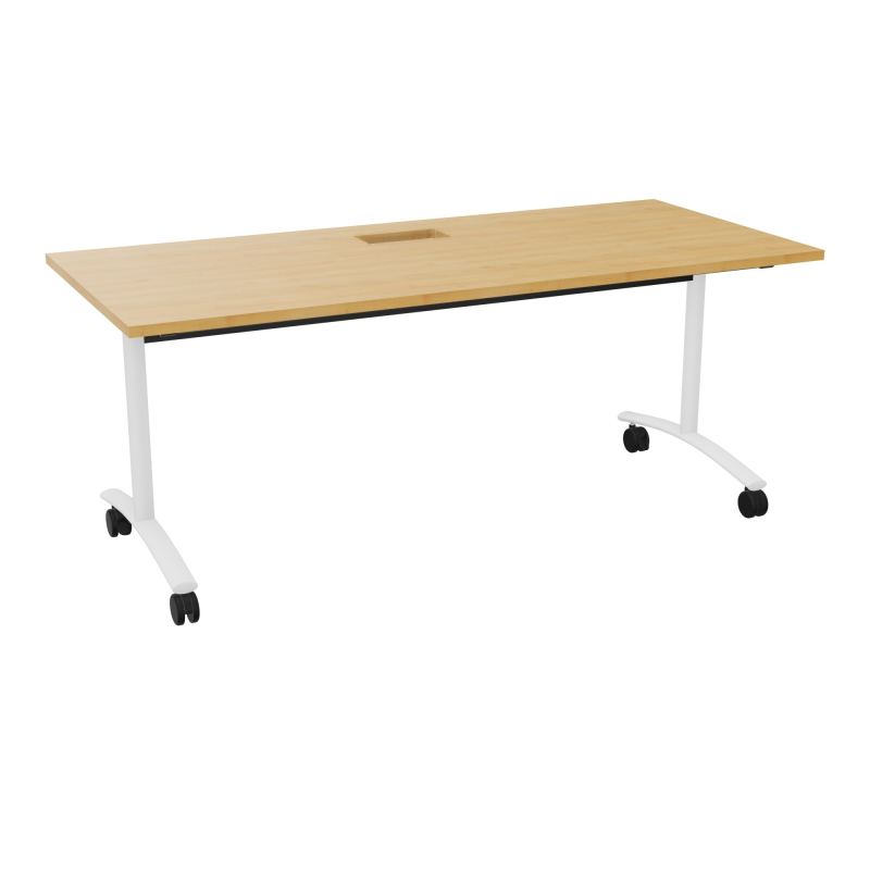 TABLE ABATTANTE L180XP80XH73,5CM DECOUPE POUR TRAPPE + GOULOTTE L300 MM