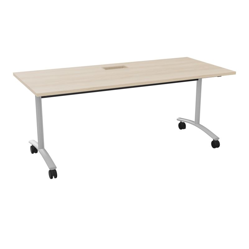 TABLE ABATTANTE L180XP80XH73,5CM DECOUPE POUR TRAPPE + GOULOTTE L300 MM