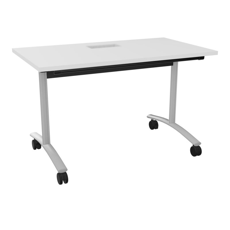 TABLE ABATTANTE L120XP68XH73,5CM DECOUPE POUR TRAPPE + GOULOTTE L300 MM