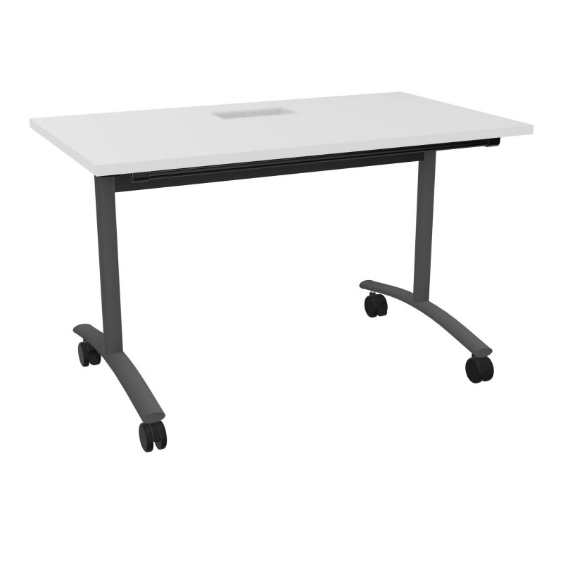 TABLE ABATTANTE L120XP68XH73,5CM DECOUPE POUR TRAPPE + GOULOTTE L300 MM