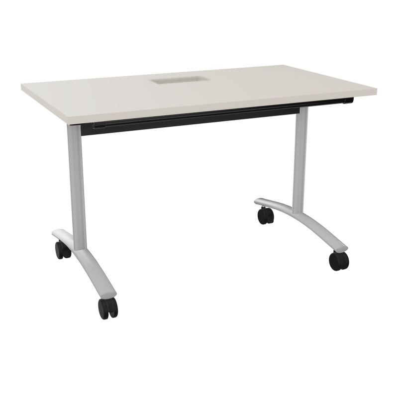 TABLE ABATTANTE L120XP68XH73,5CM DECOUPE POUR TRAPPE + GOULOTTE L300 MM