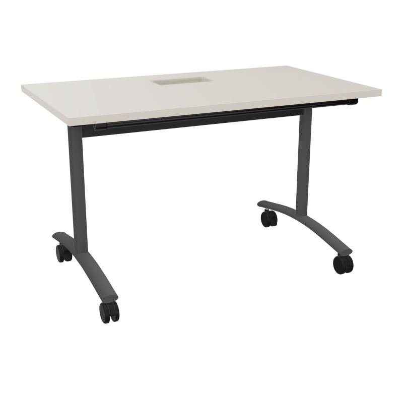 TABLE ABATTANTE L120XP68XH73,5CM DECOUPE POUR TRAPPE + GOULOTTE L300 MM