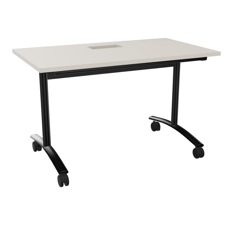 TABLE ABATTANTE L120XP68XH73,5CM DECOUPE POUR TRAPPE + GOULOTTE L300 MM