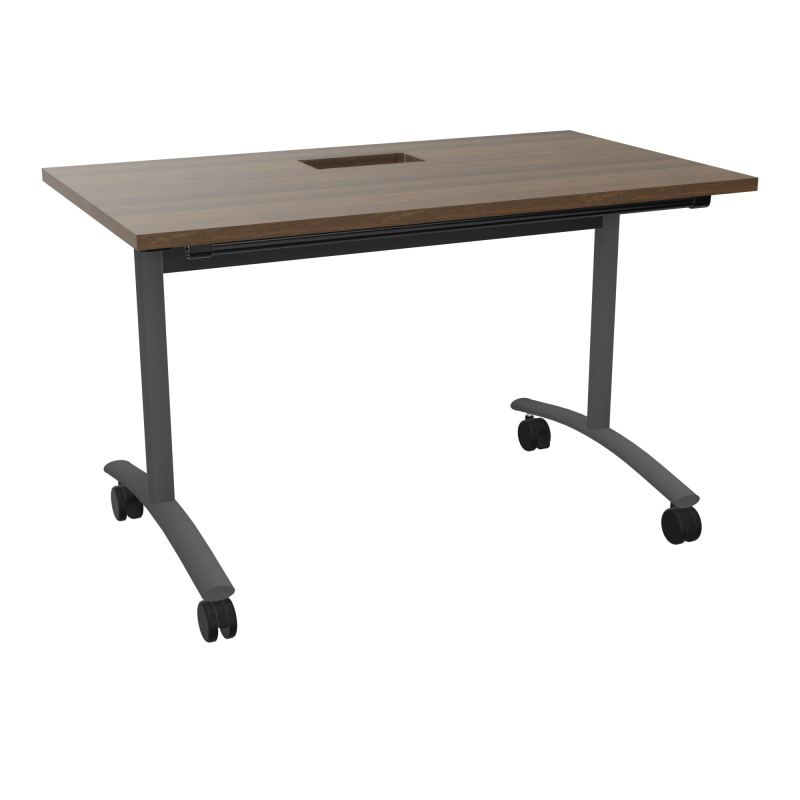 TABLE ABATTANTE L120XP68XH73,5CM DECOUPE POUR TRAPPE + GOULOTTE L300 MM