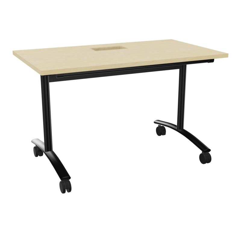 TABLE ABATTANTE L120XP68XH73,5CM DECOUPE POUR TRAPPE + GOULOTTE L300 MM