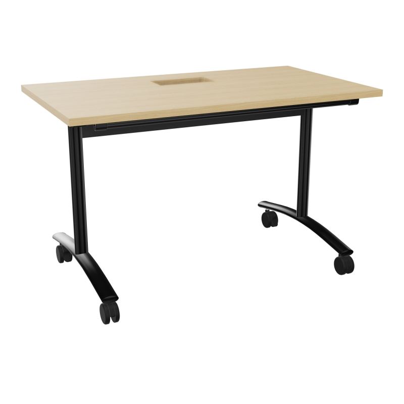 TABLE ABATTANTE L120XP68XH73,5CM DECOUPE POUR TRAPPE + GOULOTTE L300 MM