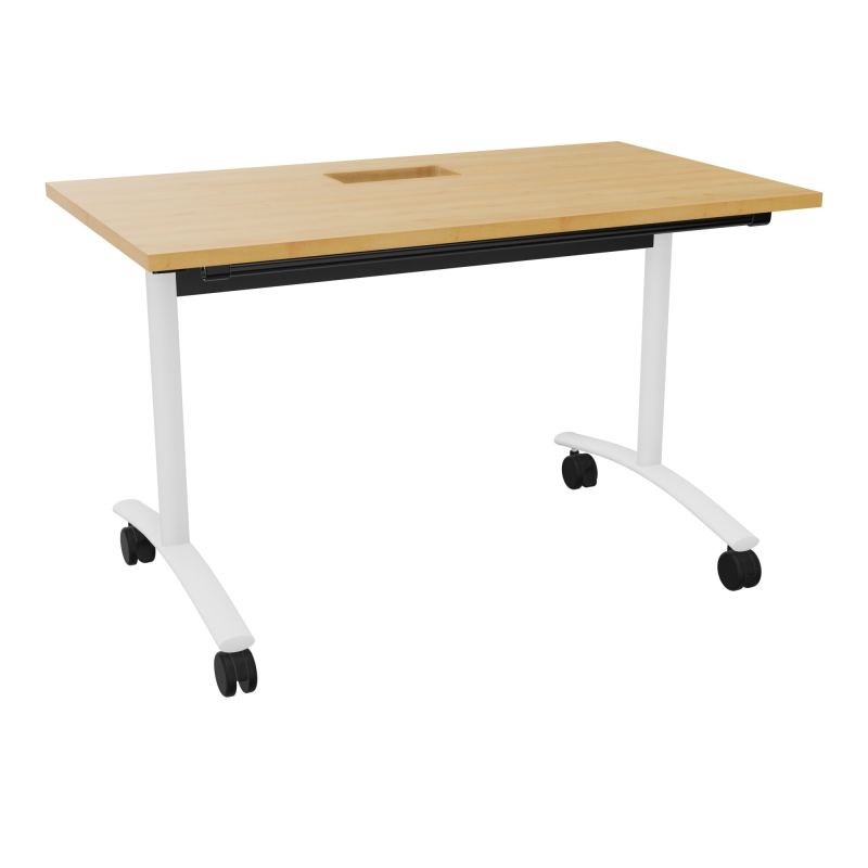TABLE ABATTANTE L120XP68XH73,5CM DECOUPE POUR TRAPPE + GOULOTTE L300 MM