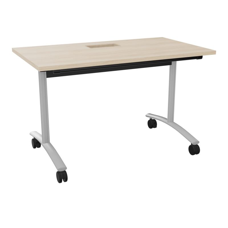TABLE ABATTANTE L120XP68XH73,5CM DECOUPE POUR TRAPPE + GOULOTTE L300 MM