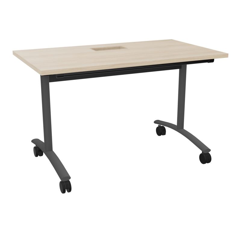 TABLE ABATTANTE L120XP68XH73,5CM DECOUPE POUR TRAPPE + GOULOTTE L300 MM