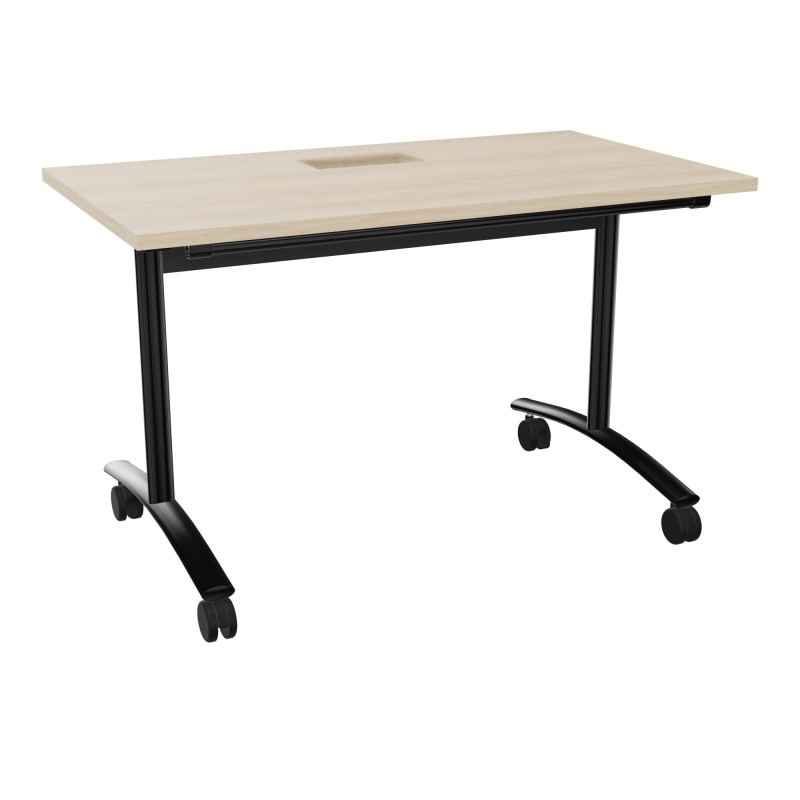 TABLE ABATTANTE L120XP68XH73,5CM DECOUPE POUR TRAPPE + GOULOTTE L300 MM