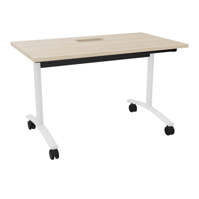 TABLE ABATTANTE L120XP68XH73,5CM DECOUPE POUR TRAPPE + GOULOTTE L300 MM