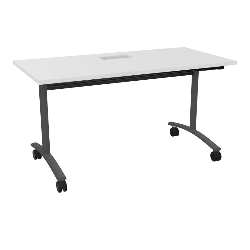 TABLE ABATTANTE L140XP68XH73,5CM DECOUPE POUR TRAPPE + GOULOTTE L300 MM