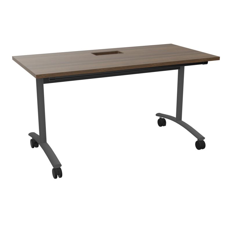 TABLE ABATTANTE L140XP68XH73,5CM DECOUPE POUR TRAPPE + GOULOTTE L300 MM
