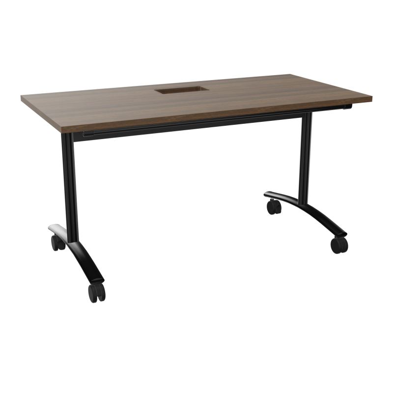 TABLE ABATTANTE L140XP68XH73,5CM DECOUPE POUR TRAPPE + GOULOTTE L300 MM